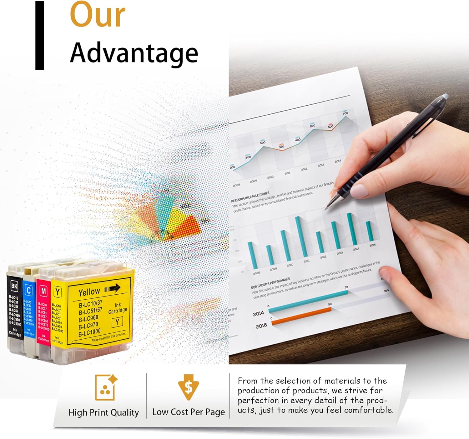 LC10 LC37 LC51 LC57 LC960 LC970 LC1000 High Yield Ink Cartridges, Compatible for Brother DCP-130C 135C 150C 153C 155C 157C 330C 350C MFC-235C 240C 260C 3360C 440CN 460CN Printers (1 Pack Black)