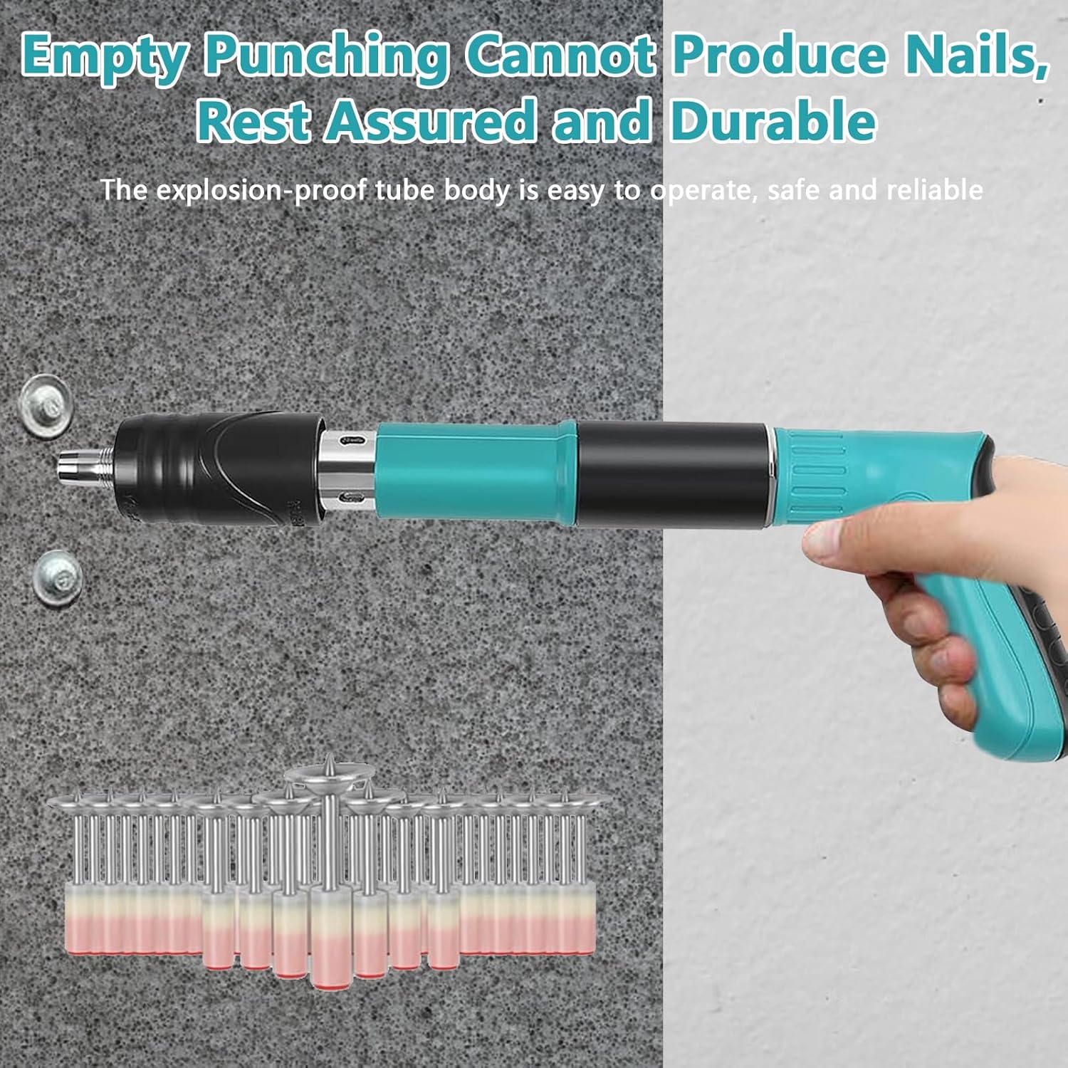 Manual Mini Steel Nail Gun, 5 Gears Adjustable Bolt Shooting Device, Wall Nail Guns with 20 Round Nails, Steel Nail Gun, Concrete Nail Gun for Ceiling Wall Anchor, Wire Slot Device, House Wall