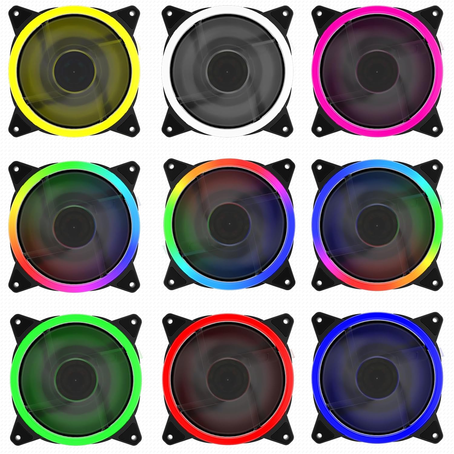 upHere Pack Off 5 120mm RGB Series Case Fan,Quiet Edition High Airflow LED Case Fan for PC Cases-5 Pack