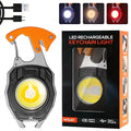 Keychain LED Flashlights, Rechargeable Flashlight Torch 7 Light Modes with Cigarette Lighter,Whistles,Screwdriver,Bottle Opener,Magnet Base Multifunction Emergency Use COB Light for Camping Outoor