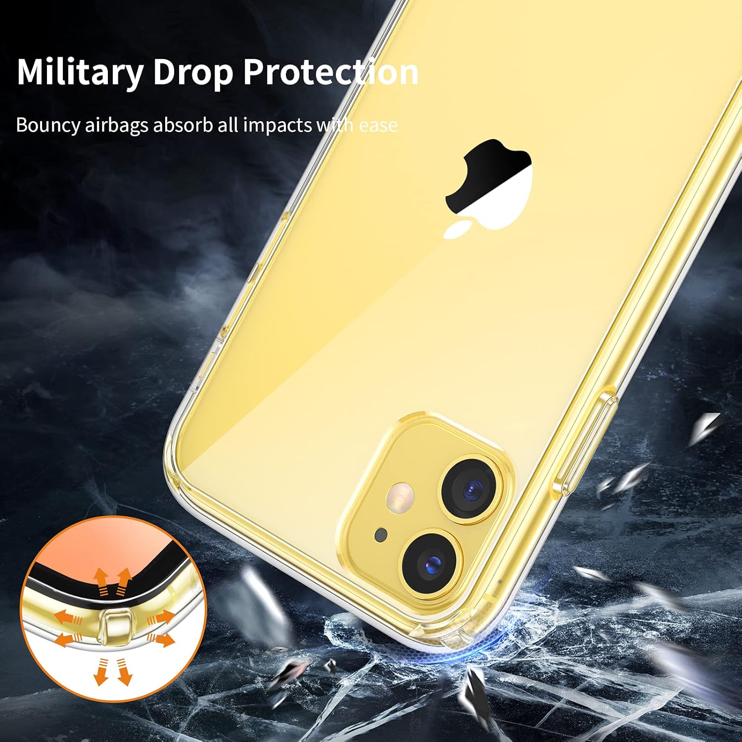 UNBREAKcable iPhone 11 Case 6.1" [Anti-Yellow & Anti-Scratch] Ultra Slim Clear Shockproof iPhone 11 Case, Protective Durable TPU Case Anti-Bump & Hard Cover Case - Transparent