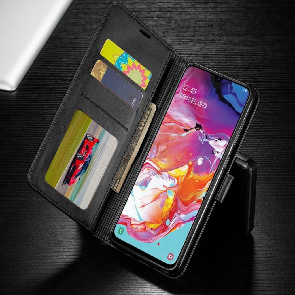 iPhone 11 Case, Included [Tempered Glass Screen Protector], Starshop Premium Leather Wallet Pocket Credit Card Slots-Black