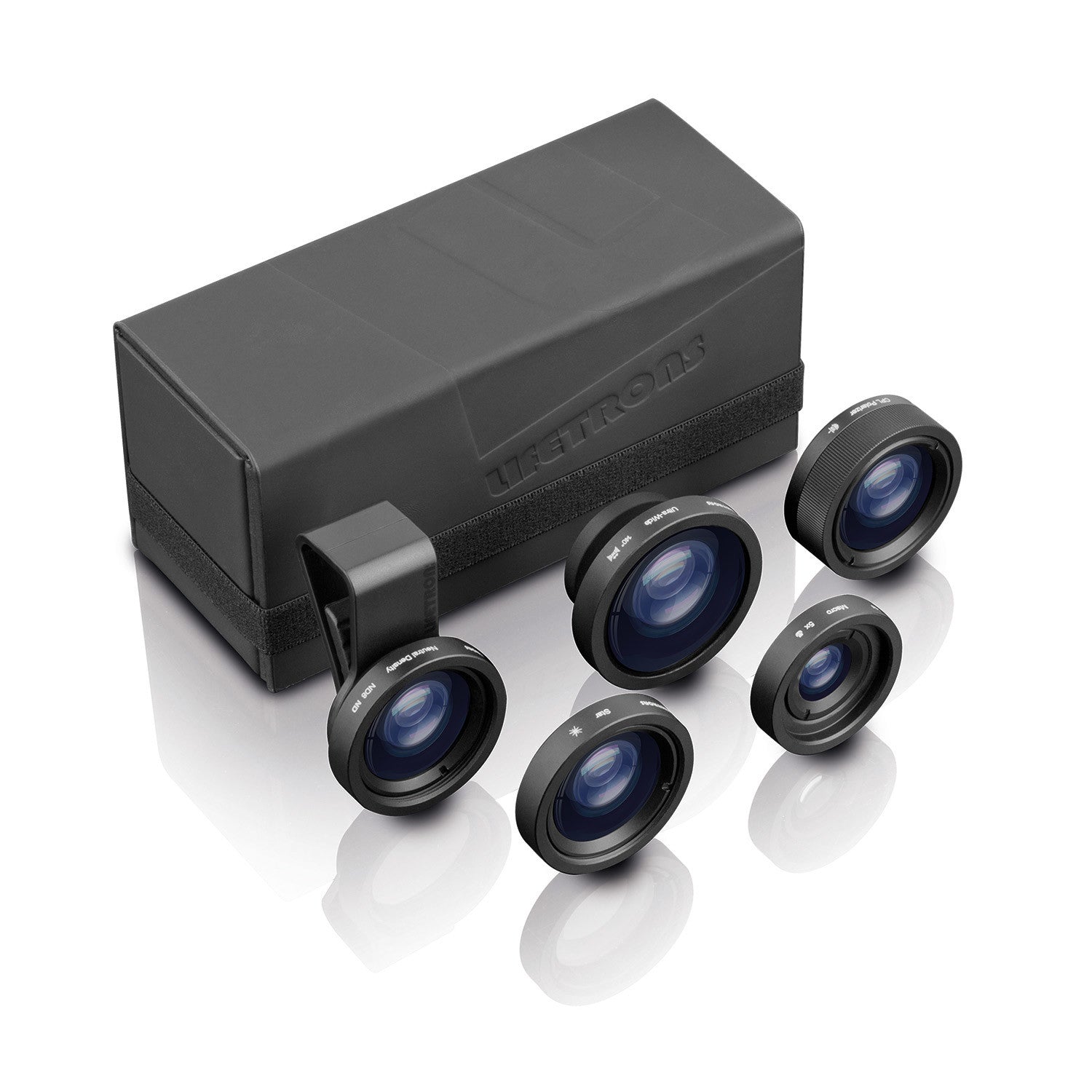Lifetrons 5 In 1 Photo Essentials Premium Lens Set - for Smartphones & Tablets - Includes 5 Lenses ( Neutral Density (ND8) Lens, 5x Macro Lens, Star Lens,  Polarized Lens , Ultra-Wide (140°) Lens)