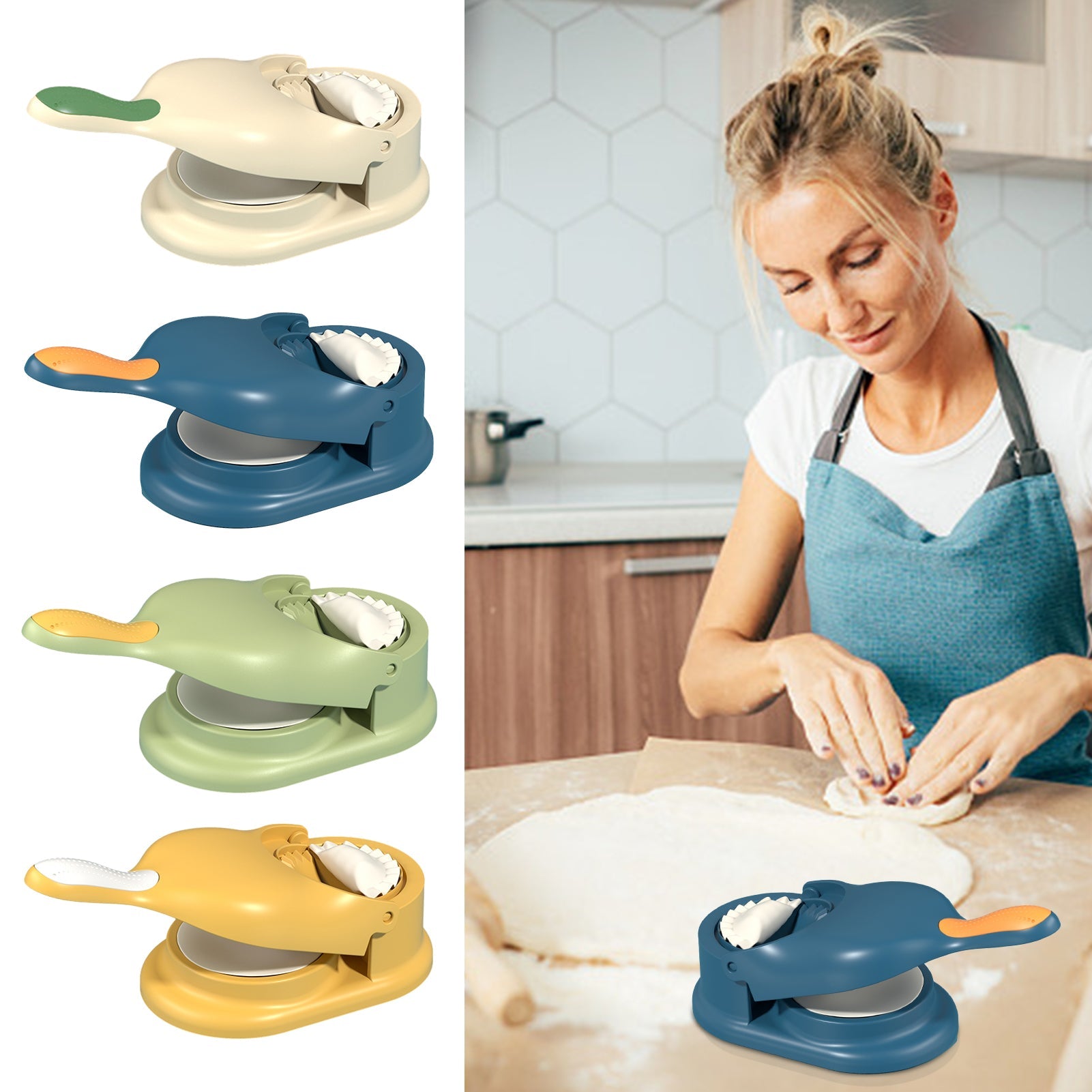 2 In 1 Dumpling Maker,Dumpling Press Skin Maker Machine,Manual Samosa Maker Mould,Multifunctional Dumpling Wrapper Making Tools for Making Dumplings and Ravioli