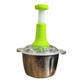 FALARI Stainless Steel Manual Food Chopper 2L – Multi-Purpose Vegetable, Fruit & Nut Cutter with Hand Push Blades