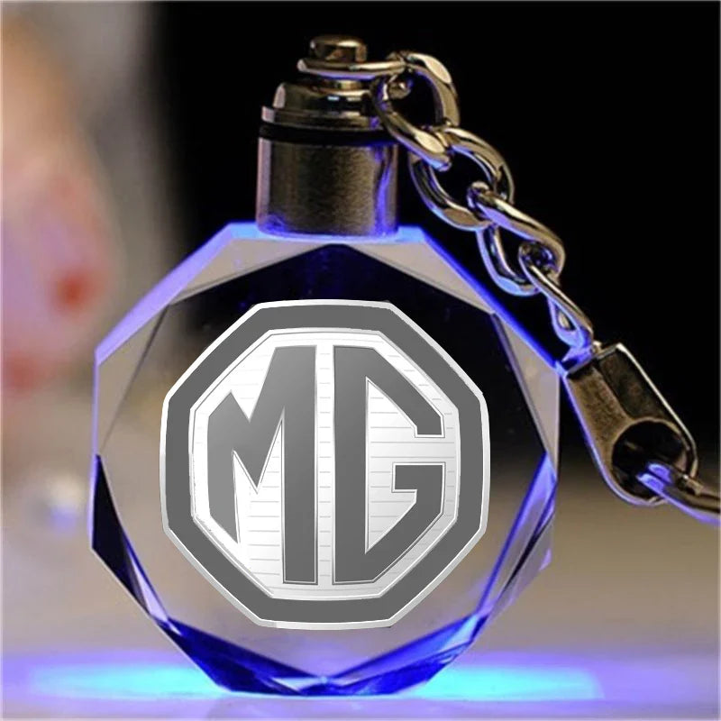 Car Logo Crystal Keychain Flashing Keychain with Laser Engraved Crystal Body w/Colorful LED Crystal Gift Decoration Crafts 6 Colours Automatic Change
