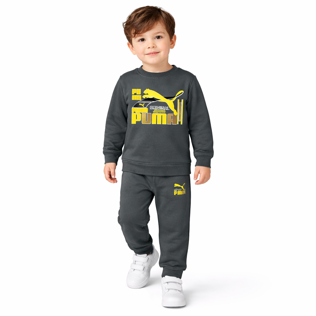 Minime Kids Printed Fleece Tracksuit Sweatshirt & Sweatpants for Boys & Girls Soft & Cozy Fleece Suit for Kids – Children’s Warm Fleece Co-Ord Set Stylish Sweatshirt + Pajama Suit