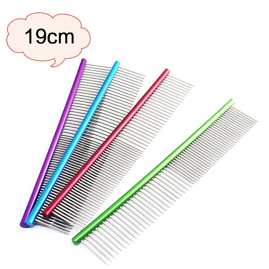 19 cm High Quality Pet Comb Professional Stainless Steel Grooming Combs Cleaning Brush Removes Loose Tangles Knots for Dogs Cats