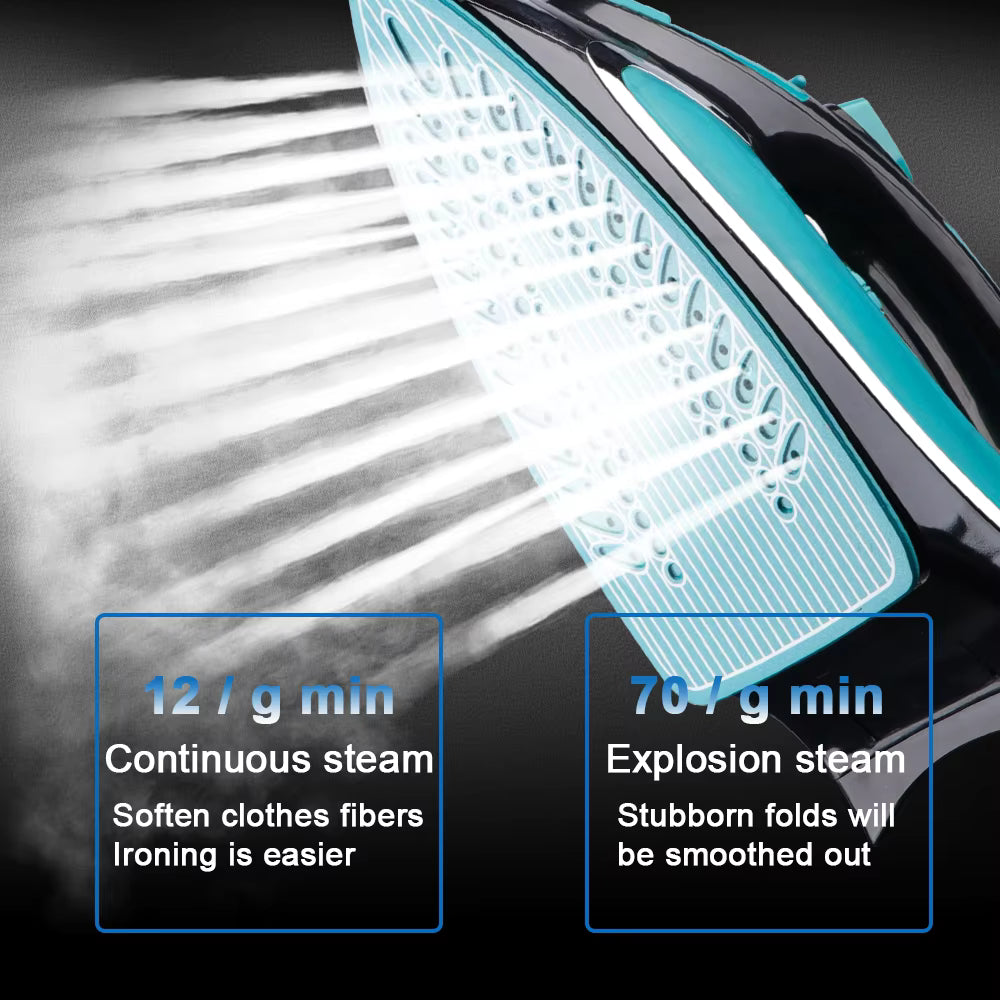 RAF Electric Steam Iron, Ceramic Coated Plate  Flat Iron Home Appliances 2400W, R.1193G