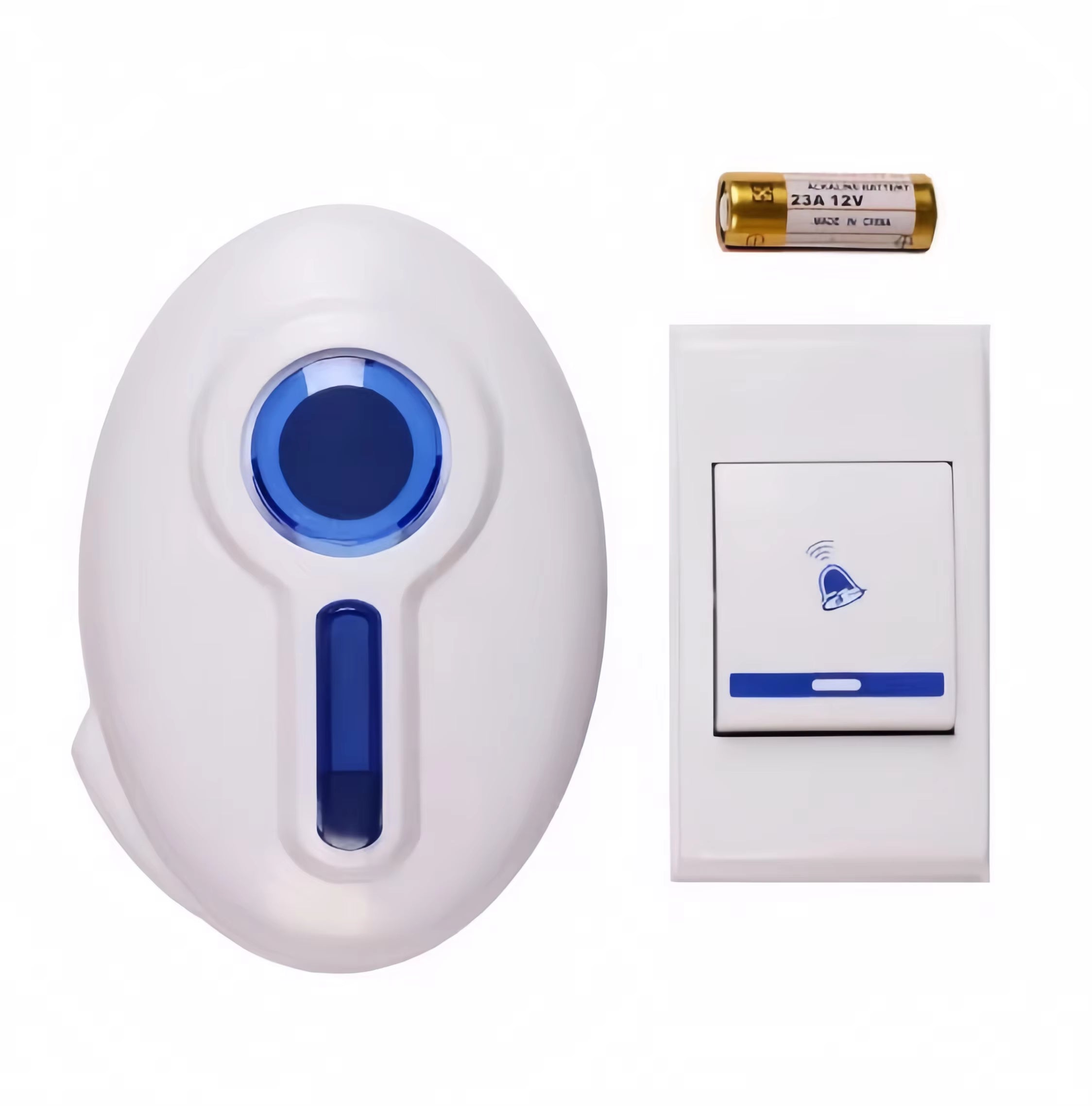 NWZ NZ-183 Mini Doorbell Door Chime Kit with Multiple Ringtones Receiver Transmitter Wireless Doorbell with up to 30M Wireless Range Battery Operated for School Home Office Hotel