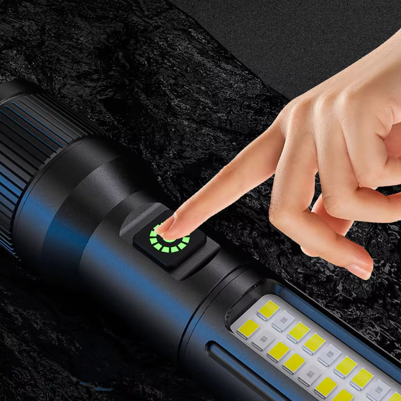 Rechargeable Flashlight High Lumens with USB Cable,Small Pocket Bright Led Tactical Flashlights Powerful with 7 Modes & Waterproof,Emergency Handheld Flash Light for Home and Camping