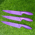 3Pcs 13" Long Multi-Purpose Anti Rust Coating Chef Knife Kitchen Essentials, Regular, Solid Color Sharp Blade Knives