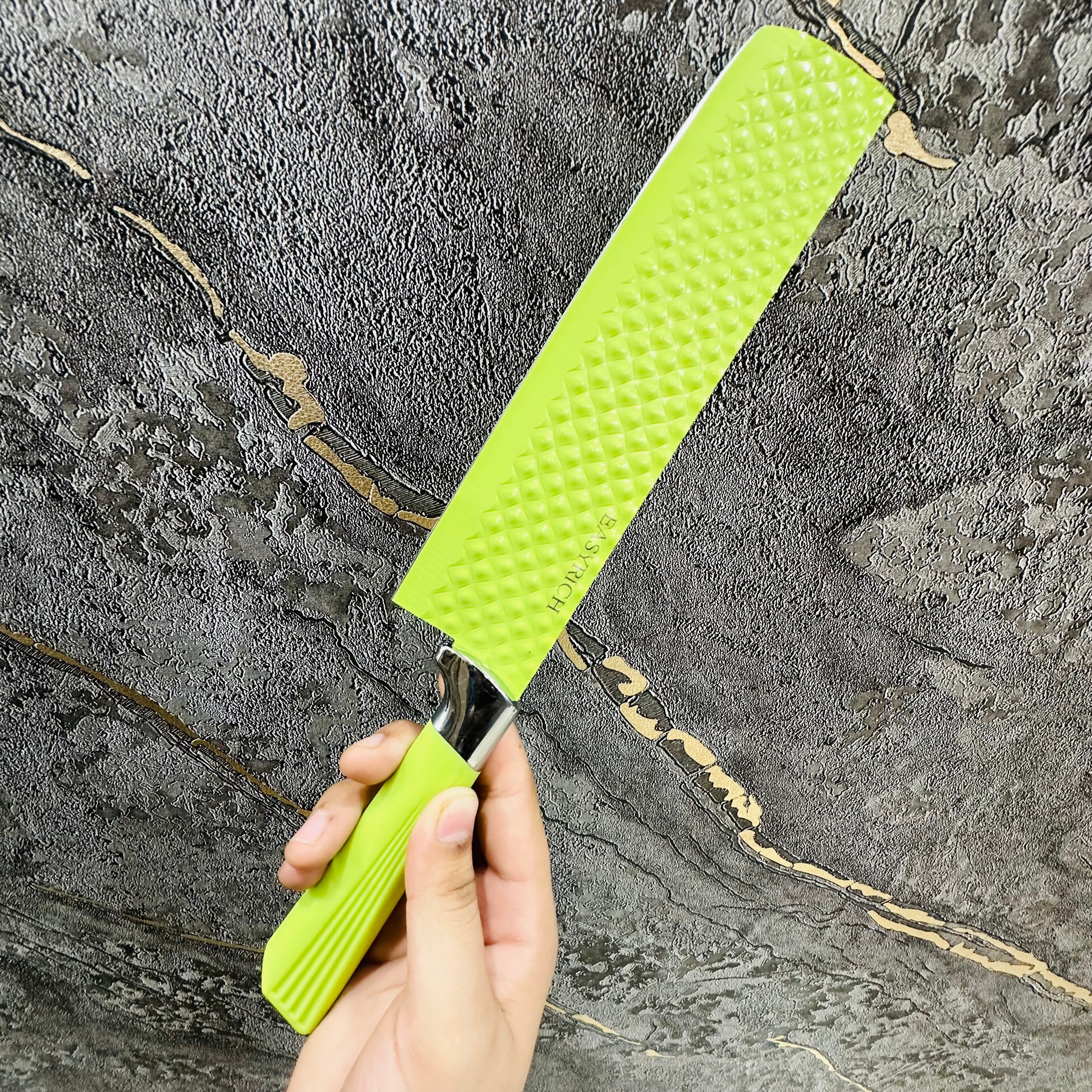6 Piece Kitchen Knife Set, Stainless Steel, Non-Stick Coated, Colorful Chef Knives for Cutting, Slicing, Dicing, Chopping