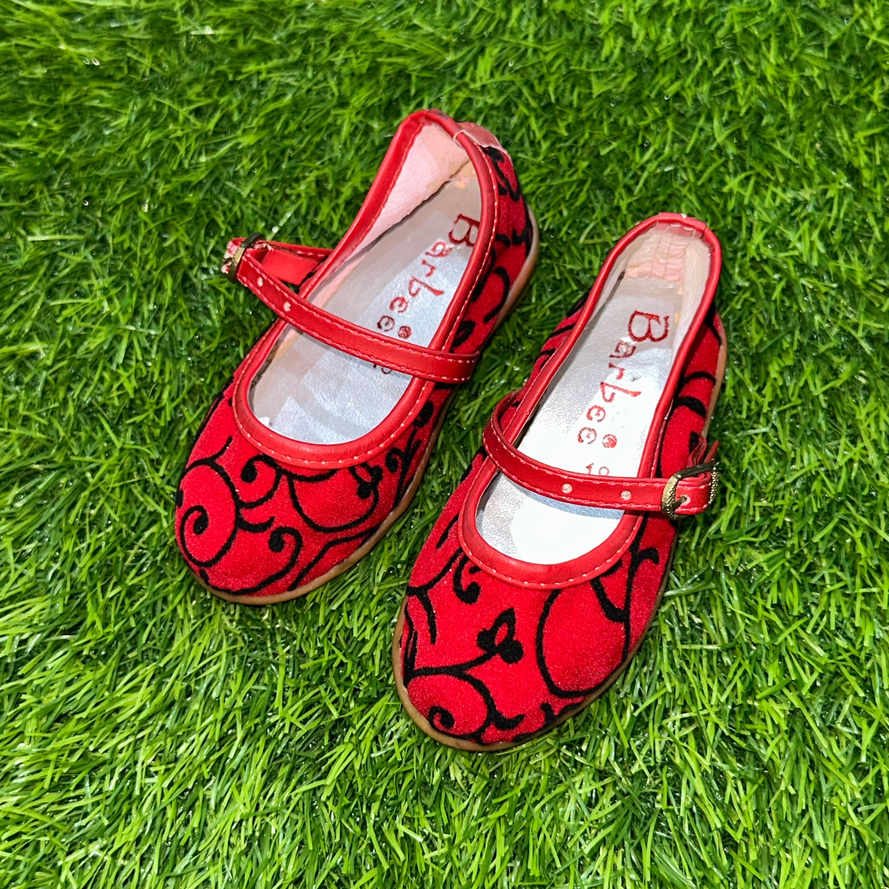Barbee Collection Baby Girl Shoes Red