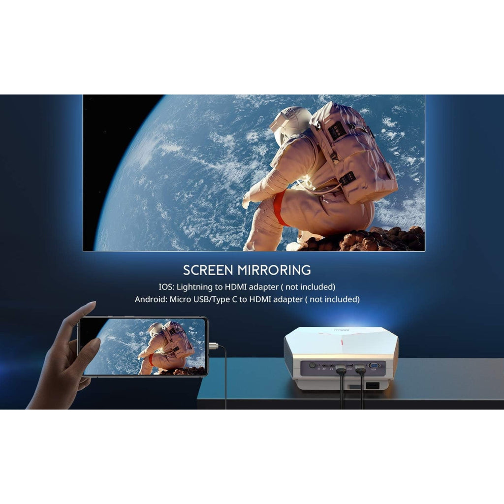 Projector, COOAU A4300 5500 Lumens Home Video Projectors, Support 1080P and 200" Screen Playing with Hi-Fi Speakers, Compatible with TV Stick/Phone/Laptop/DVD Player