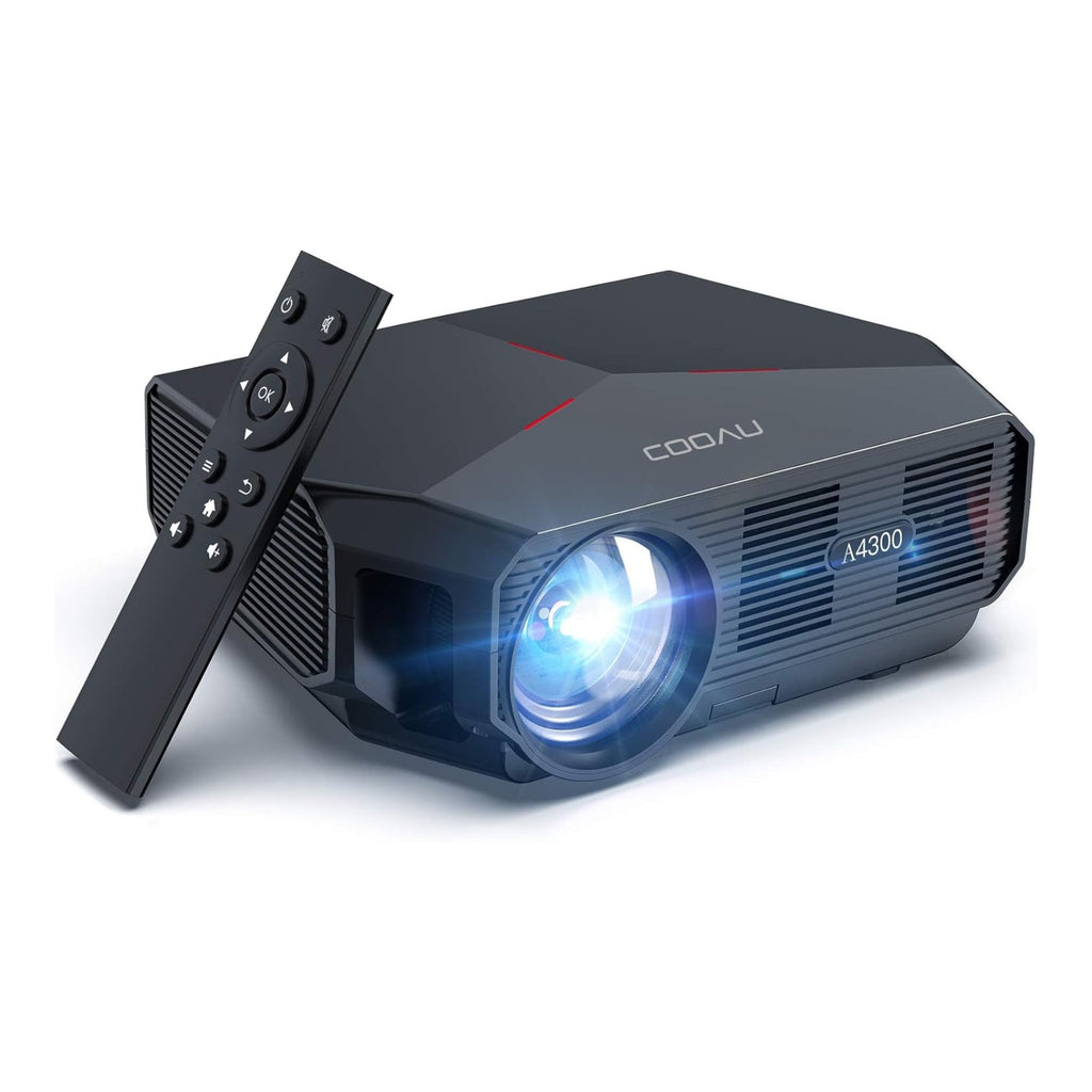 Projector, COOAU A4300 5500 Lumens Home Video Projectors, Support 1080P and 200" Screen Playing with Hi-Fi Speakers, Compatible with TV Stick/Phone/Laptop/DVD Player