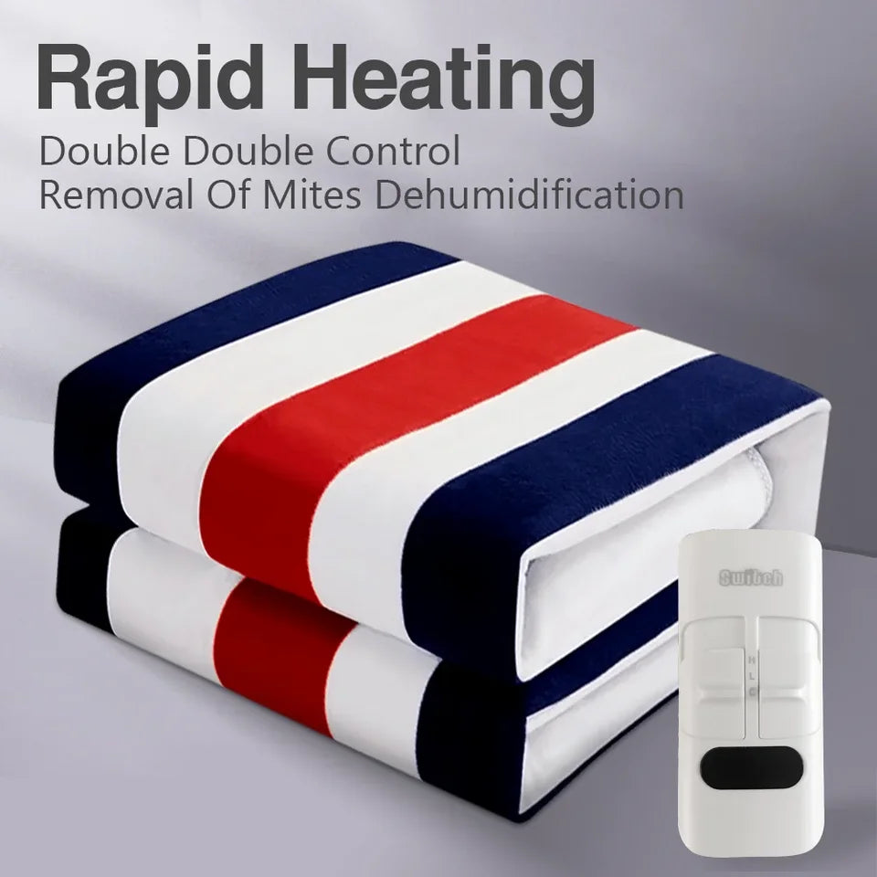 12V Car Electric Blanket - Portable Heated Blanket for Car, Truck, SUV - Double Sizes 120x150cm - Warm Travel Blanket