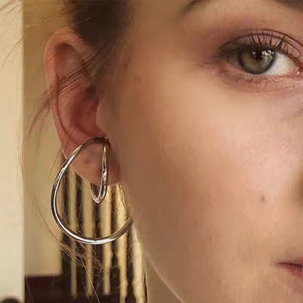 Double Hooping Ear Cuff Irregular Curve Clip Cartilage Lobe Stacking No Piercing Dainty Earrings for Women&Men Fashion Gift