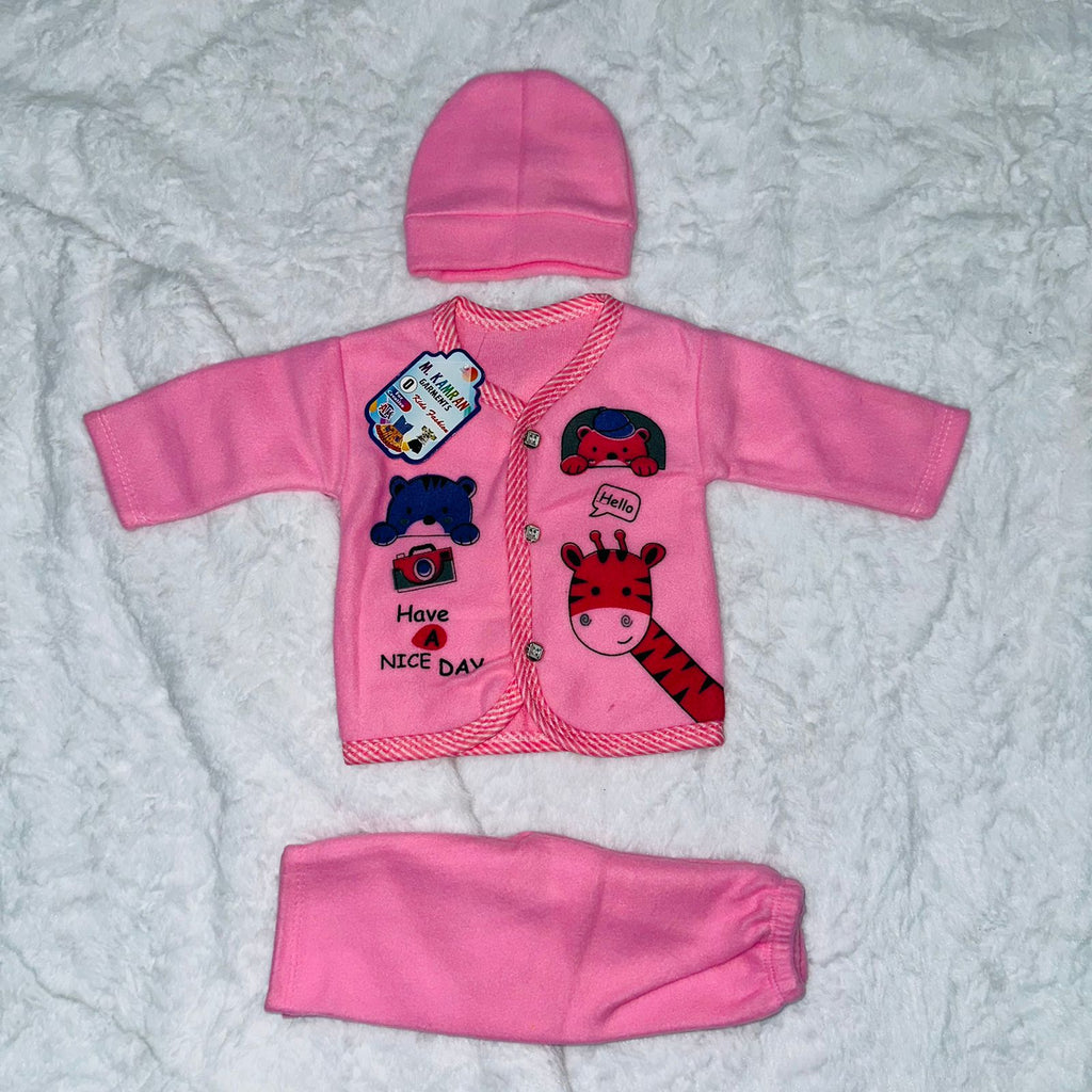 Minime 2024 New Born Baby Suit Winter Collection fleece 0-3 Months