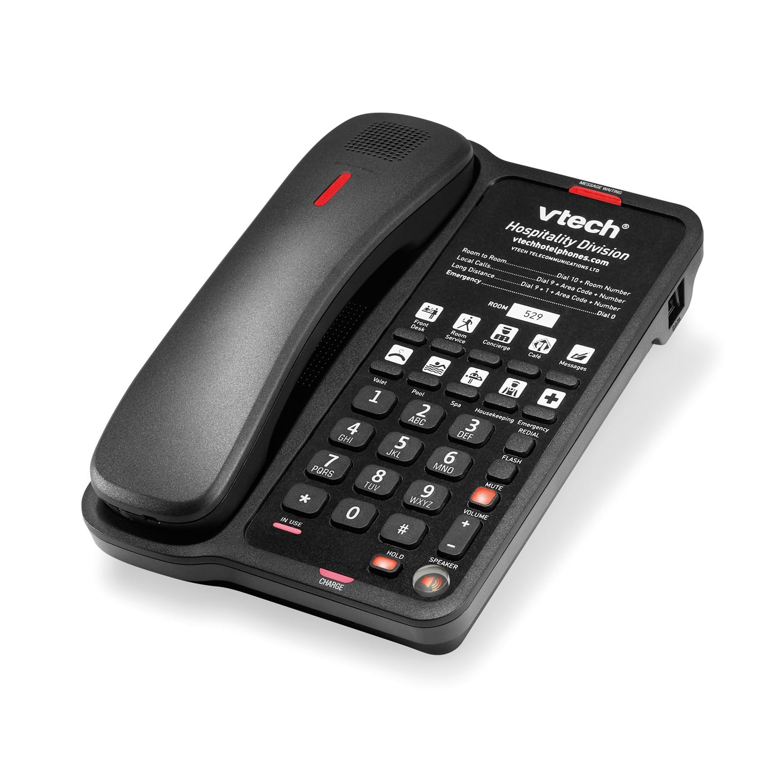 Vtech A1410 1-Line Classic Analog Cordless Phone Matte Black