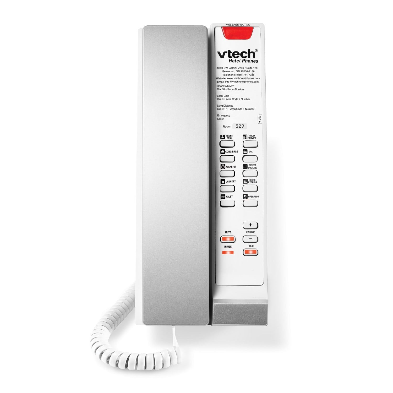 Vtech 1-Line Contemporary Analog Accessory Petite Phone CTM-A241P