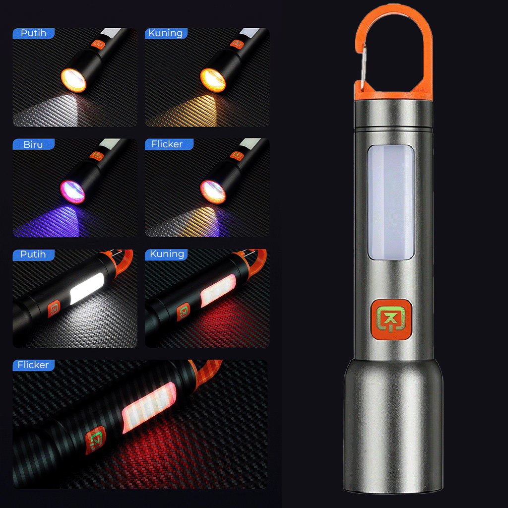 New High-Power Flashlight - 7 Mode Portable Troch , 300LM Super Bright, and Durable, a Great Outdoor Helper for the Whole Family