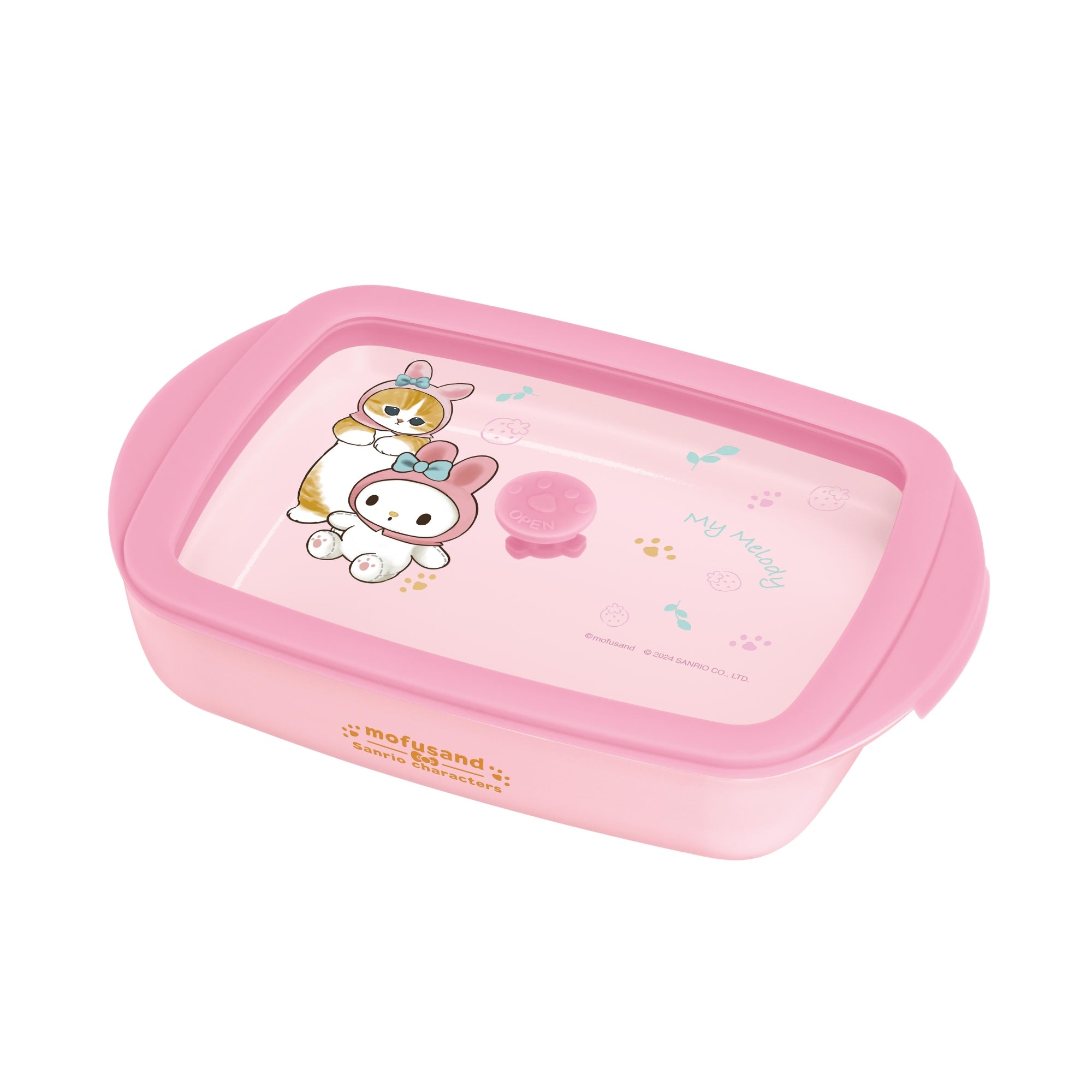 Hello kitty air tight food container 800ml capacity borosilicate glass 0° to 180° temperature tolerance Food grade material microwave and oven safe