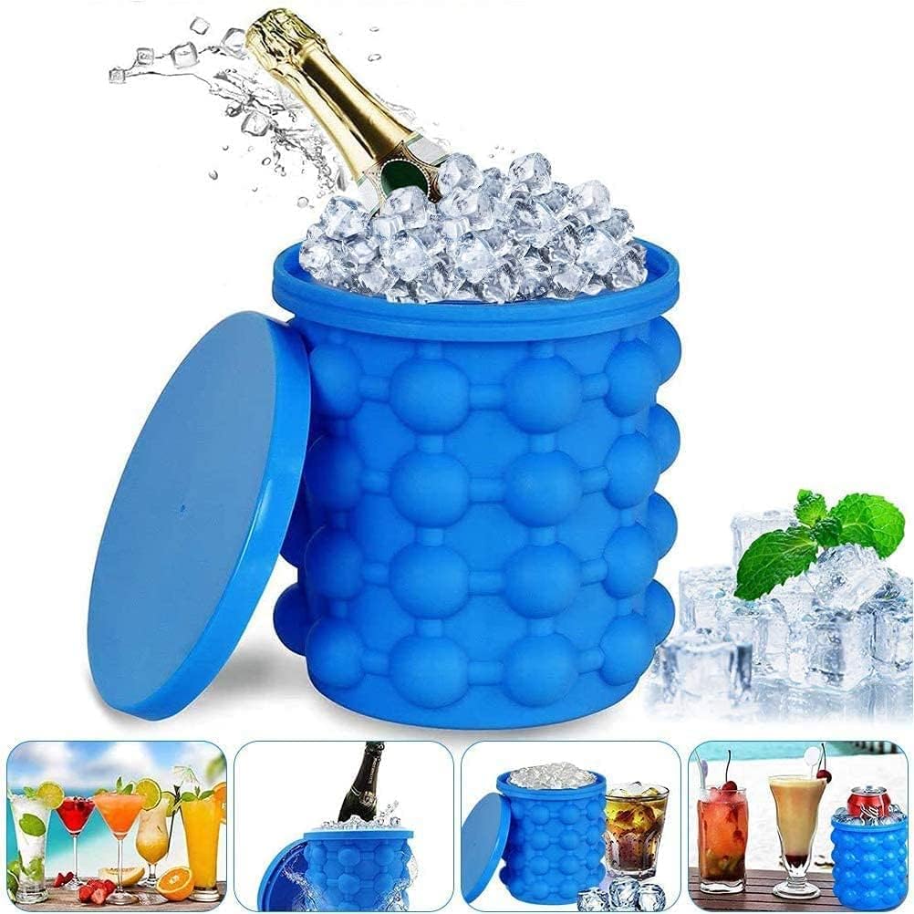 Ice Cube Magic Ice Cube Maker Ice Cube Maker Silicone Ice Cube Mould Ice Bucket with Lid Ice Genie Save Space For Aperitif Diy Chocolate Whisky Boissonet Cocktail Parties - Gulybaba - Genuine products online Marketplace in Pakistan