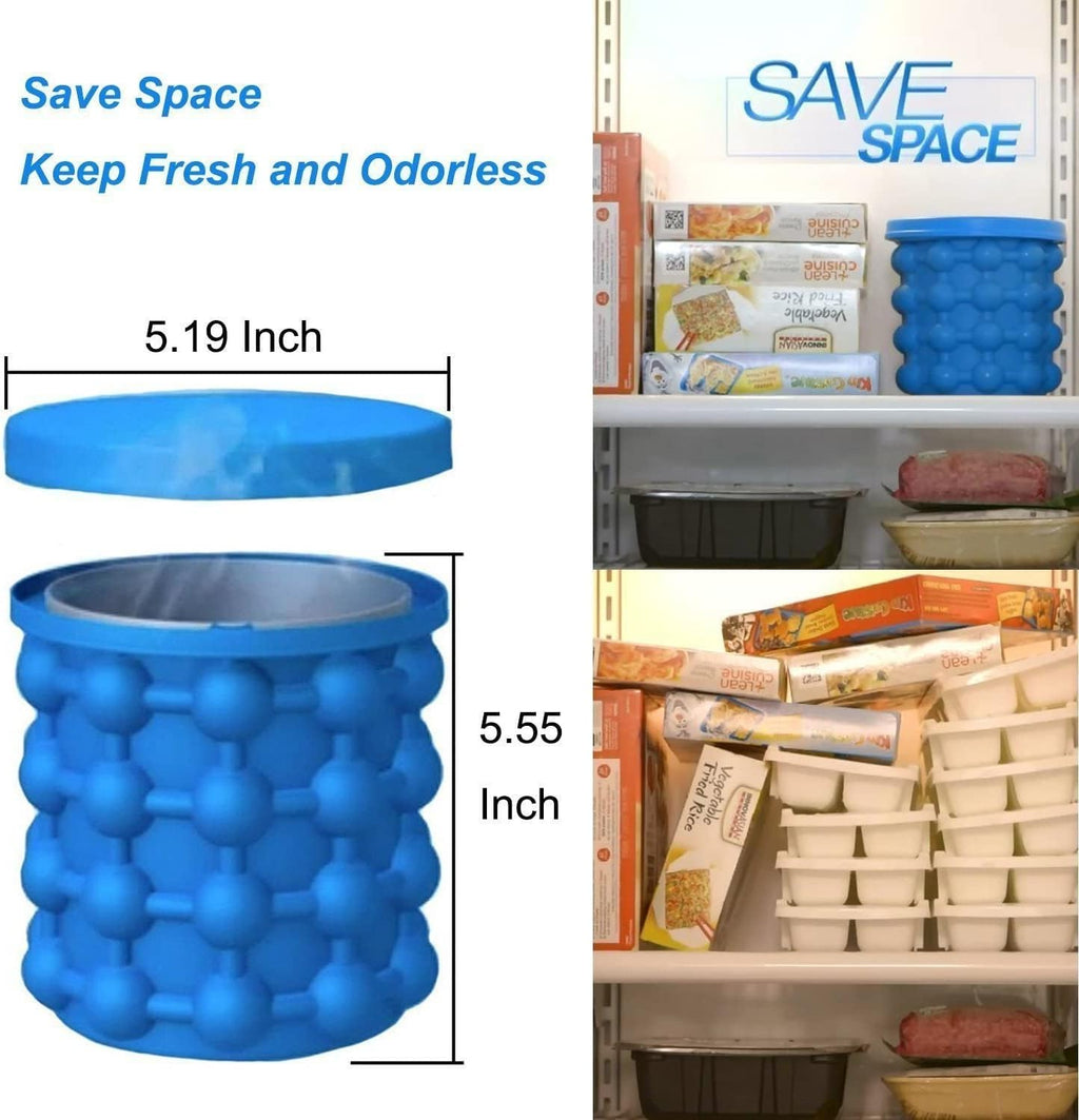 Ice Cube Magic Ice Cube Maker Ice Cube Maker Silicone Ice Cube Mould Ice Bucket with Lid Ice Genie Save Space For Aperitif Diy Chocolate Whisky Boissonet Cocktail Parties - Gulybaba - Genuine products online Marketplace in Pakistan