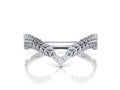 Solid Silver Diamond Band | Chevron Ring | V Shaped Band | Diamond Leaf Ring | Stackable Ring | Wedding Ring