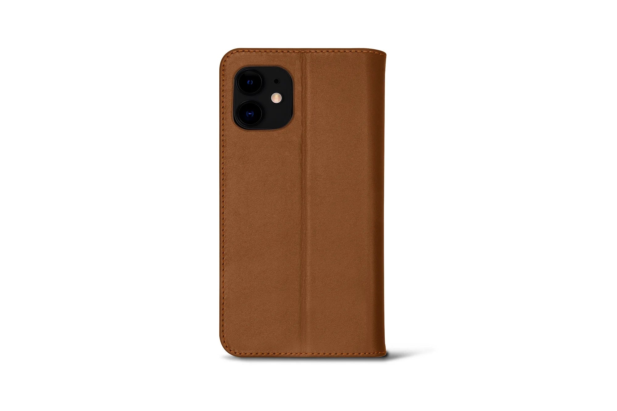 LUCRIN Wallet Case for iPhone 11 Black / Brown -  Smooth Leather