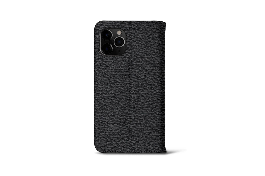 LUCRIN Wallet Case for iPhone 11 Pro Black -  Pebbled Leather