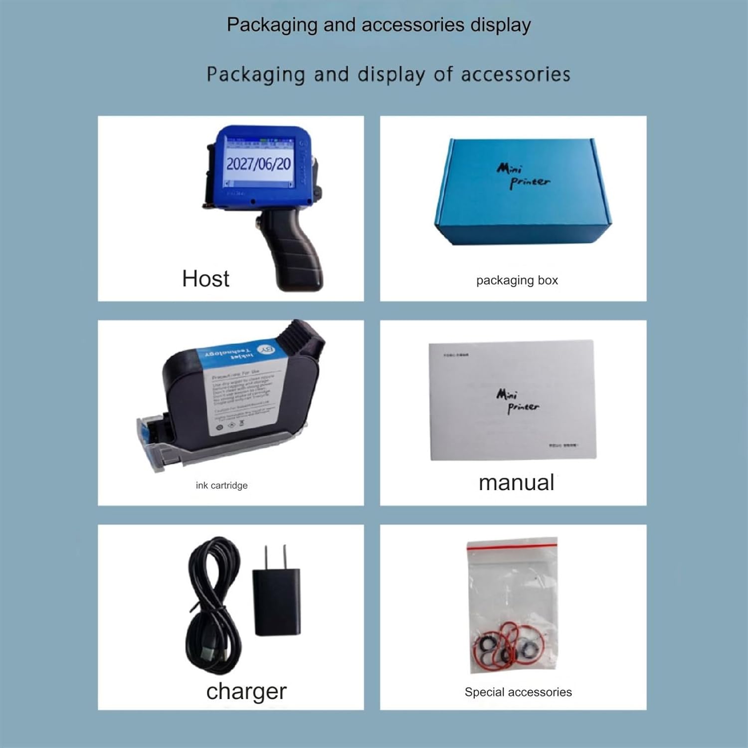 Mini Handheld Inkjet Printer, Handheld Printer Portable ，Drying Solvent Ink Handheld Inkjet Printer for Date/Batch/QRcode/Barcode Handheld Printer for Any Surface - Gulybaba - Genuine products online Marketplace in Pakistan