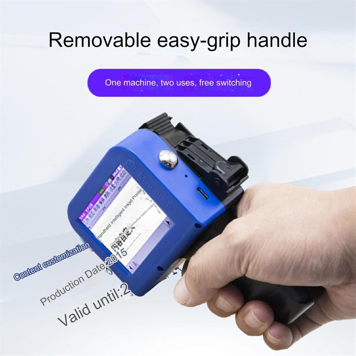 Mini Handheld Inkjet Printer, Handheld Printer Portable ，Drying Solvent Ink Handheld Inkjet Printer for Date/Batch/QRcode/Barcode Handheld Printer for Any Surface - Gulybaba - Genuine products online Marketplace in Pakistan