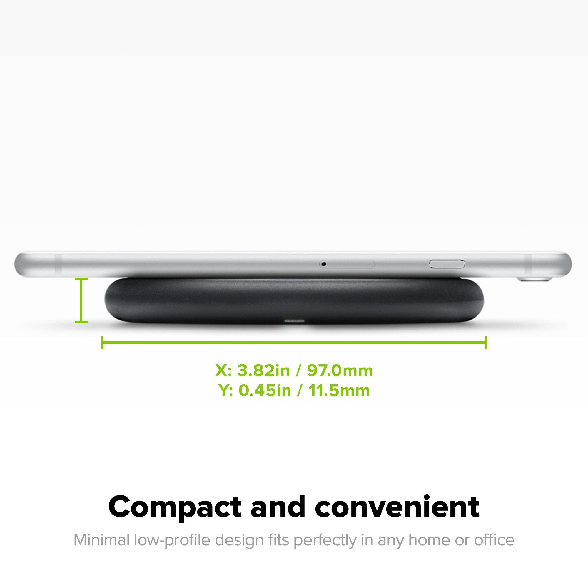 Mophie 7.5W Wireless Charging Base Black, MFI Certified, Up to 7.5W Qi Fast Wireless Charging, Robust Build, Compatible with the Apple iPhone X, iPhone 8 Series and Qi-Enabled Smartphones