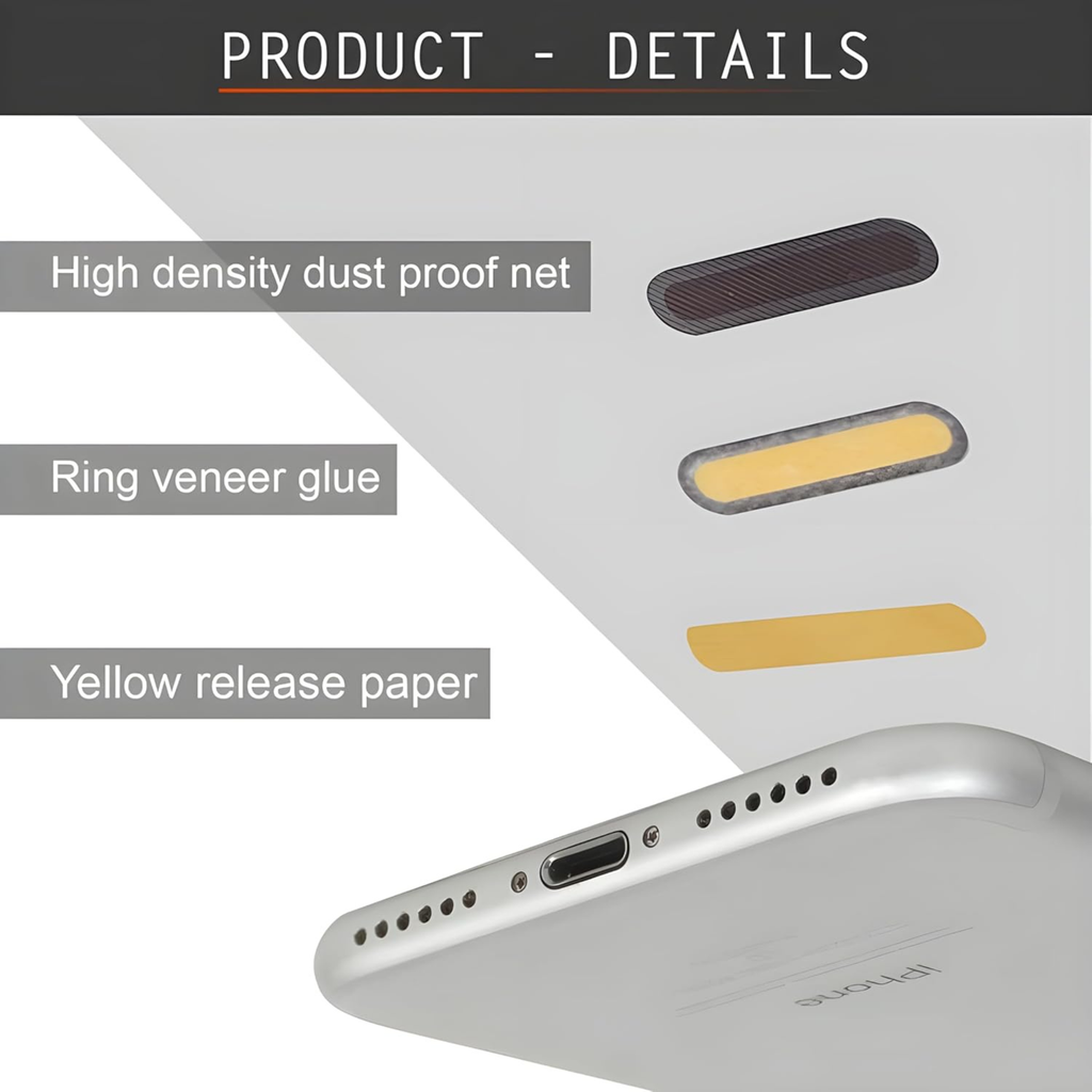 Mobile Phone Dustproof Net Stickers, Speaker Mesh Anti Dust Proof Adhesive Sticker for iPhone and Android Phone Speaker Dustproof Sticker 10PCS [5 Long, 5 Short]
