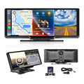 Dual Dash Cam Full HD 1080p Wireless Car Stereo with Apple CarPlay, Dash Cam, and 1080P Backup Camera. Portable Touchscreen GPS Navigation for Car, Bluetooth, AirPlay, AUX/FM, Google, Siri. Car Stereo Receiver