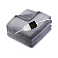 Electric Blanket 150x180cm Heated Throw Blanket with 6 Heat Levels & Up to 9 Hours Timer Flannel Sherpa Fast Heating | Machine Washable Comes with Lap Blanket | Double to King | Grey