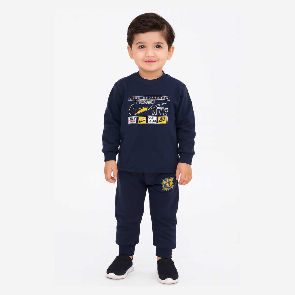 Minime Kids Printed Fleece Tracksuit Sweatshirt & Sweatpants for Boys & Girls Soft & Cozy Fleece Suit for Kids – Children’s Warm Fleece Co-Ord Set Stylish Sweatshirt + Pajama Suit