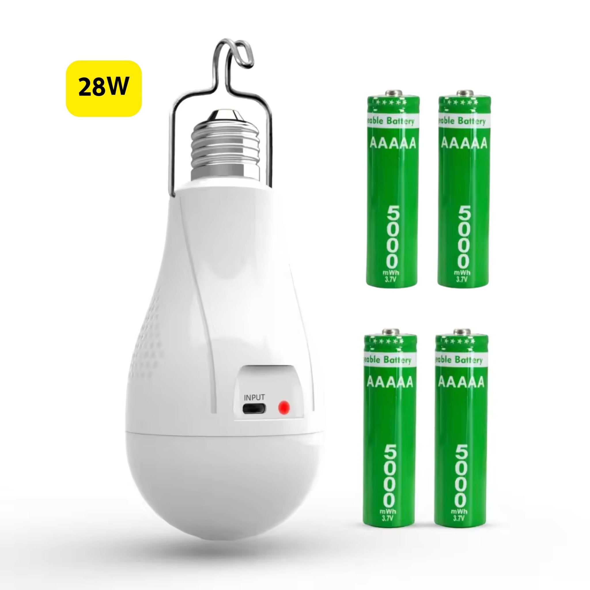 NWZ Rechargeable Emergency LED Bulb 28W With Type - c Charging Equivalent, 1200mAh 4 Battery Backup, E27 Dimmable 2000LM for Power Outages, Home, Camping, Outdoor Activities - Gulybaba - Genuine products online Marketplace in Pakistan