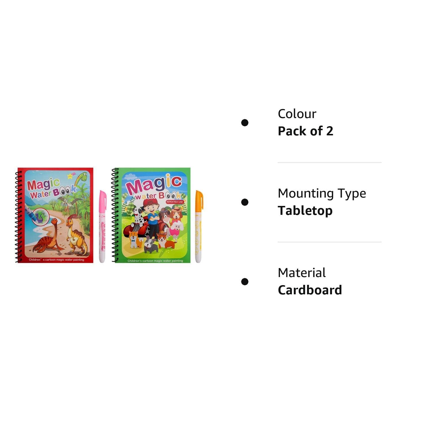 Quick Dry Re - Usable Magic Coloring Water Book Doodle with Magic Pen Painting Board for Children Education Drawing Pad (Random Design) (Pack of 2) - Gulybaba - Genuine products online Marketplace in Pakistan