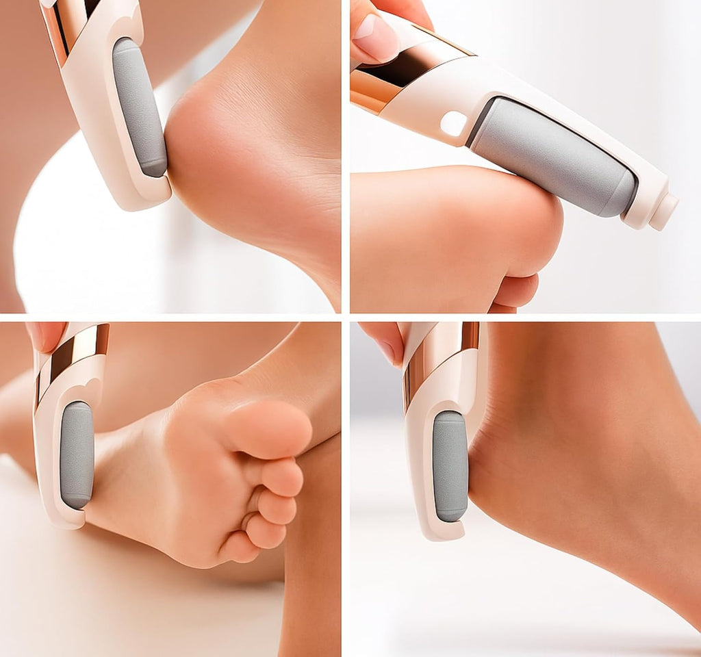 Rechargeable Flawless Pedicure Tool | Electric Callus Remover for Feet | Cordless Dead Skin Remover with 2 Roller Heads | Smooth & Soft Feet (Pink) - Gulybaba - Genuine products online Marketplace in Pakistan