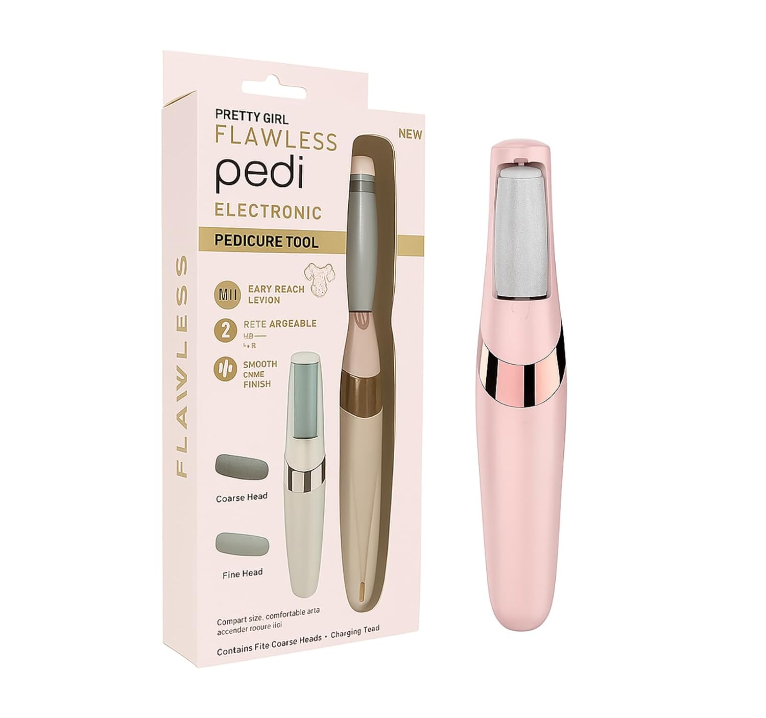 Rechargeable Flawless Pedicure Tool | Electric Callus Remover for Feet | Cordless Dead Skin Remover with 2 Roller Heads | Smooth & Soft Feet (Pink) - Gulybaba - Genuine products online Marketplace in Pakistan