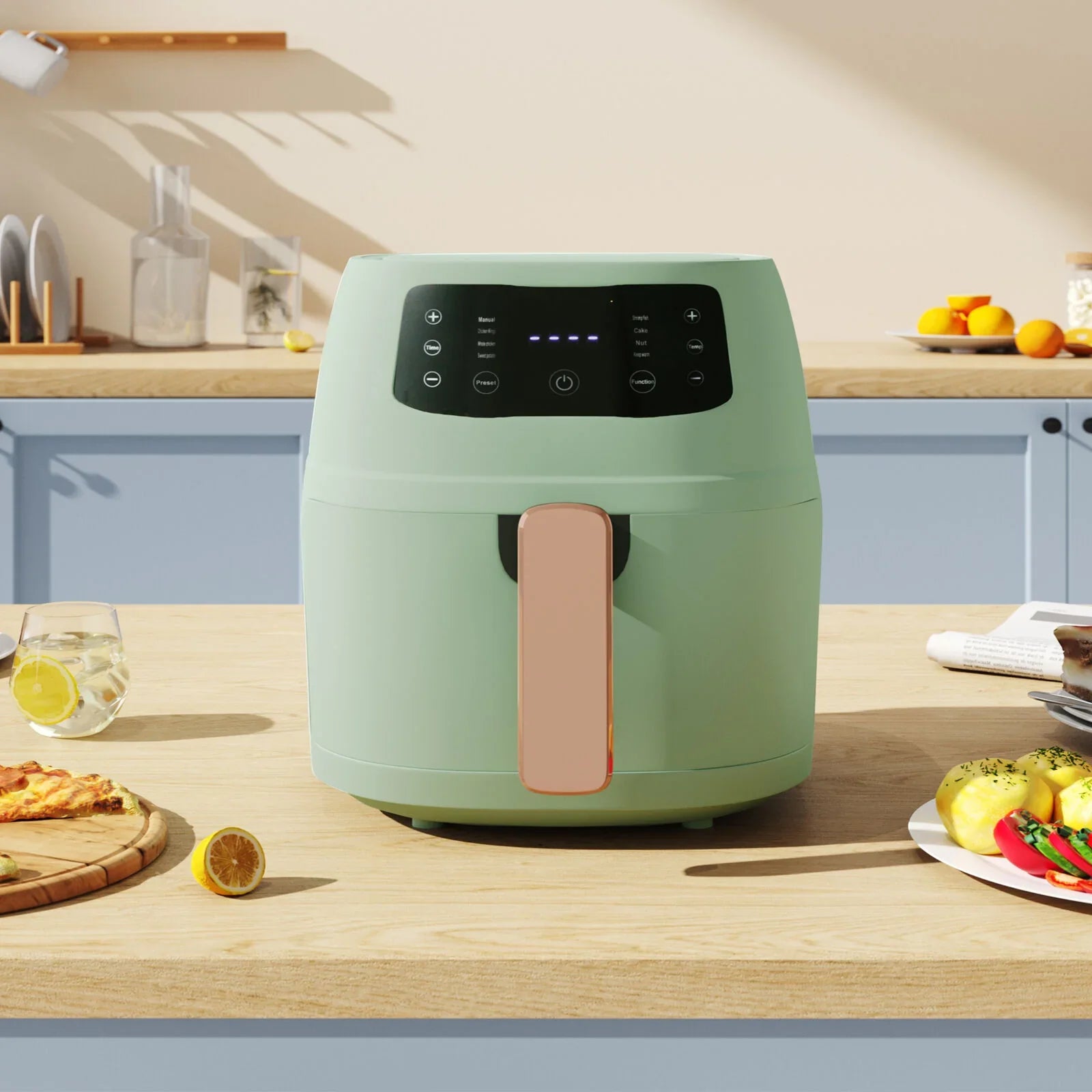 Johnson Lux 6L Air Fryer Large Convection Toaster Oven Air Fryer with Digital LCD Touch Screen 10 in 1 Oilless Cooker