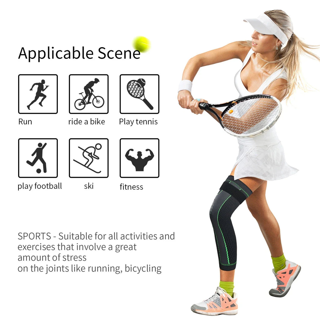 1 Pair Knee Support Brace – Adjustable Knee Pain Relief Belt, Pressurized Fitness Running & Cycling Band, Elastic Nylon Knee Pad Sleeve for Joint Pain Relief, Sports & Injury Recovery
