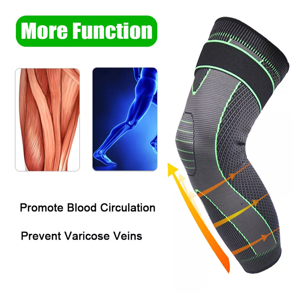 1 Pair Knee Support Brace – Adjustable Knee Pain Relief Belt, Pressurized Fitness Running & Cycling Band, Elastic Nylon Knee Pad Sleeve for Joint Pain Relief, Sports & Injury Recovery
