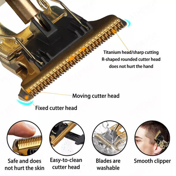 T9 Hair Clipper Electric Clipper Hairdressing USB Electric Three-Speed Speed Adjustment Large-Screen Power Display Metal Shaver(Three-Speed Dragon)