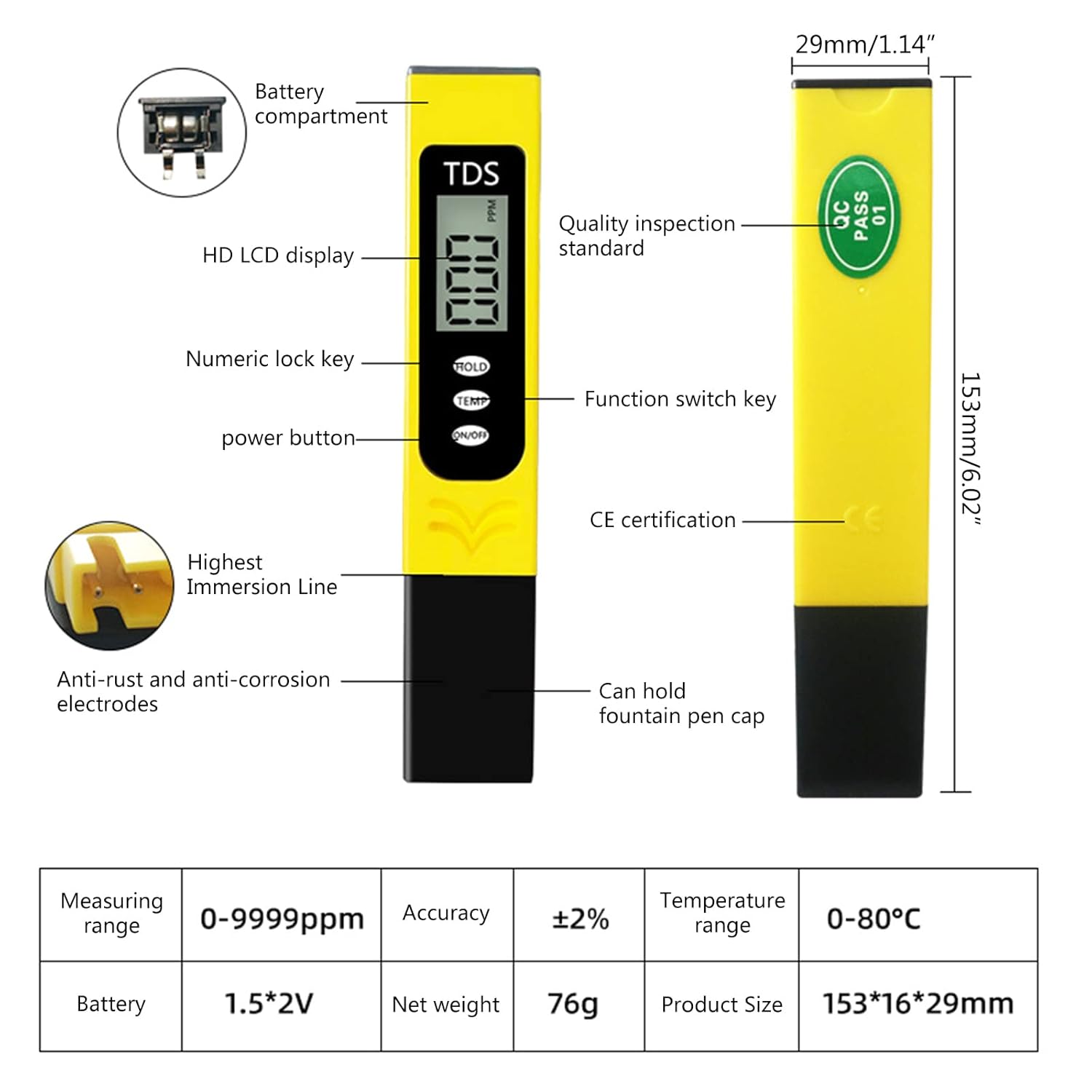 TDS Meter Digital Water Tester Ppm Meter Water Quality Tester for Drinking Water Hydroponics Aquarium Swimming Pool Tds Meter Digital Water Tester - Gulybaba - Genuine products online Marketplace in Pakistan